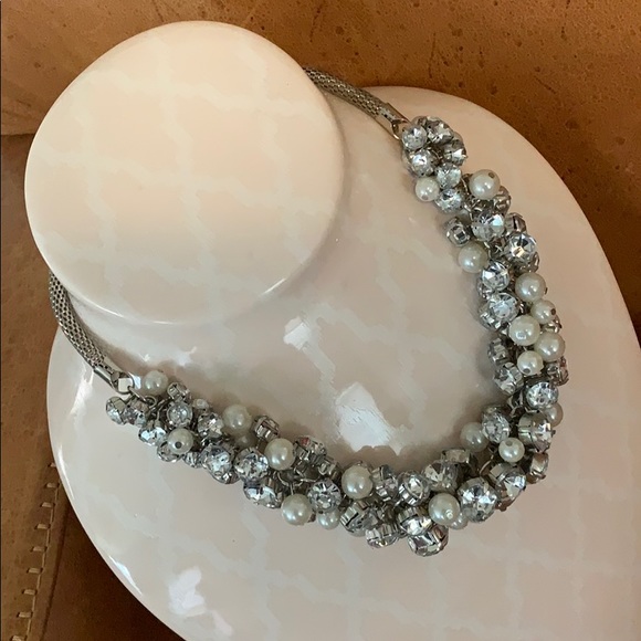 Heiress 17”-20” Pearl & Rhinestone Charm Necklace - Picture 1 of 5